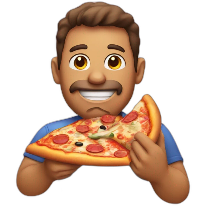man eating pizza emoji