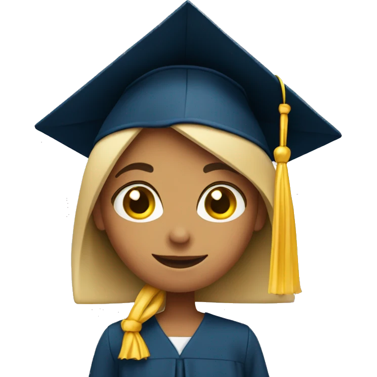 A girl who just graduated holding a diploma emoji
