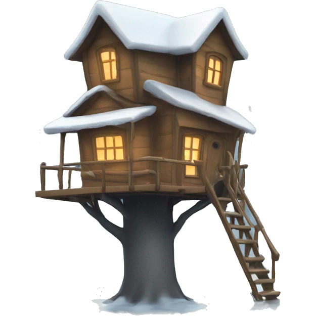 Treehouse in winter  emoji
