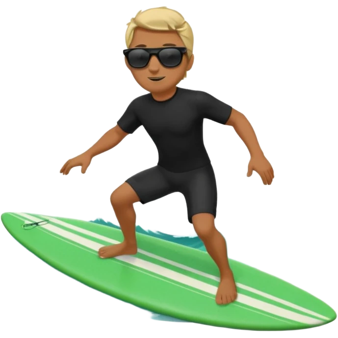 Un hombre sorteando con camisa negra y tabla verde emoji