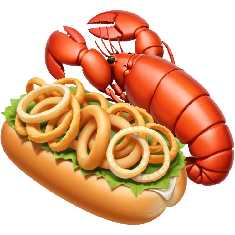 Lobster roll and onion rings emoji