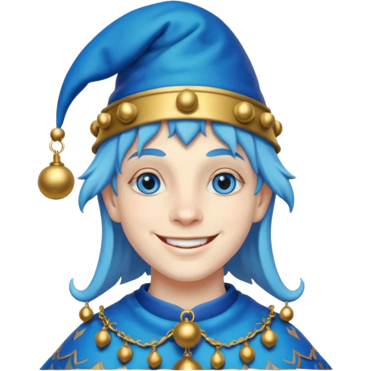 Jester with blue eyes emoji
