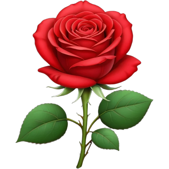 Rosa de color rojo y pequeña sin hojas  emoji
