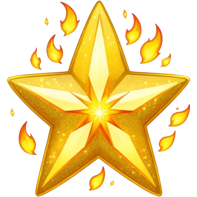 glitter yellow Star fire  emoji