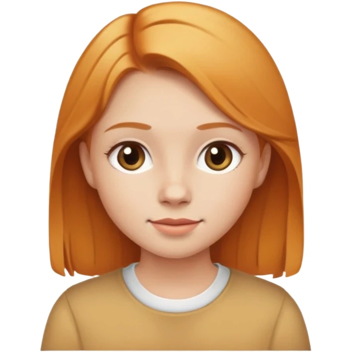 traditional simple emoji of young girl with ginger blonde hair, classic round face, simplified features, standard emoji style emoji