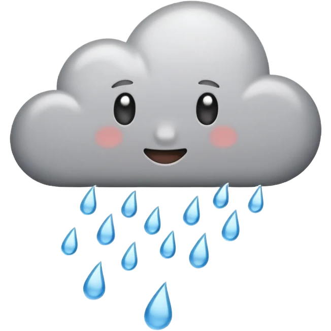single large number five with rain cloud above, fives falling down like rain, fun emoji style emoji