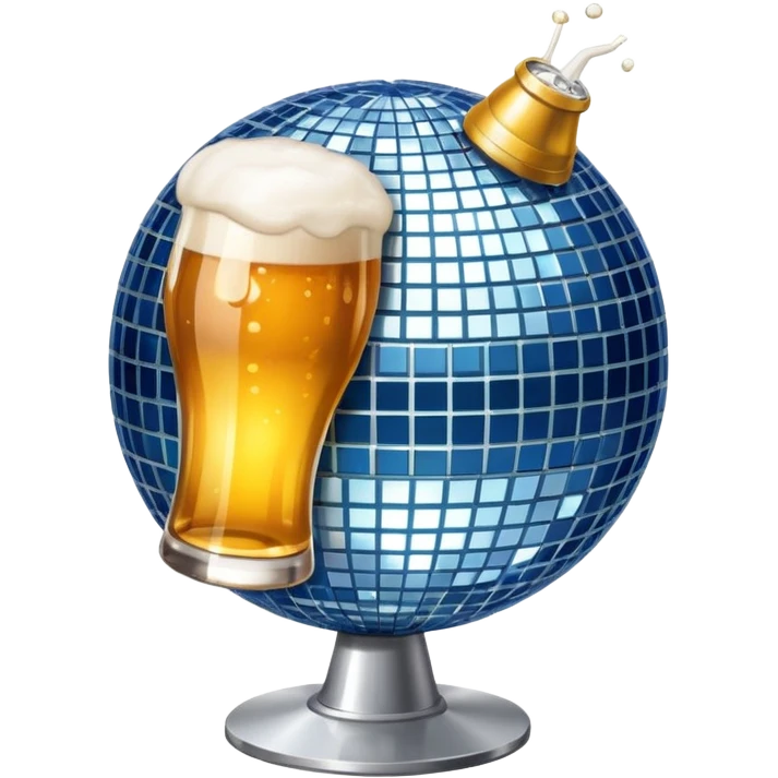 bola de discoteca bebiendo cerveza emoji