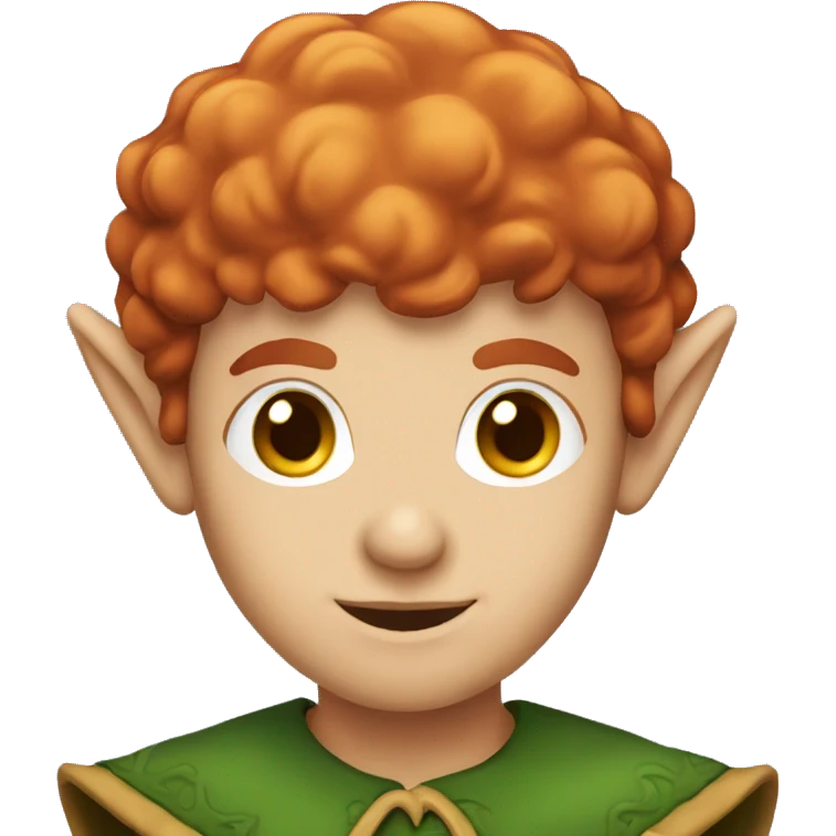 A red-haired elf with brown eyes emoji