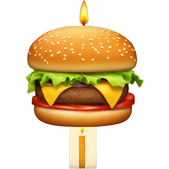 Burger with candles emoji