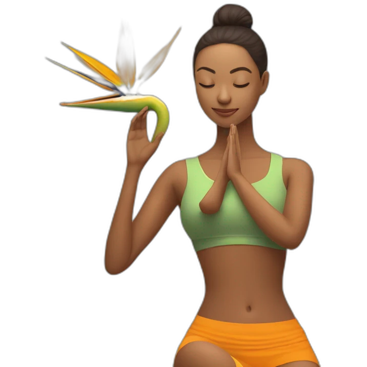 Svarga Dvijasana yoga pose bird of paradise emoji