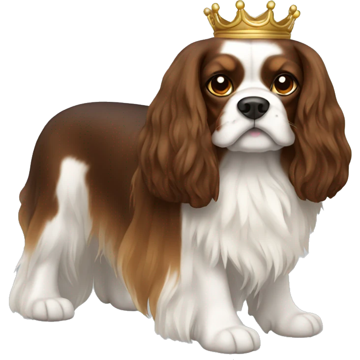 King Charles dog breed with brown hair emoji