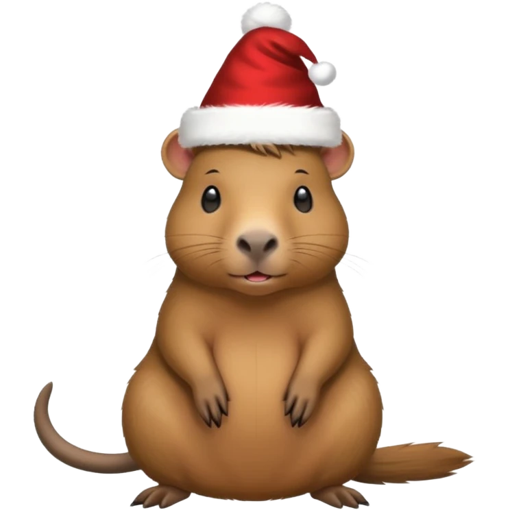 A full-length capybara wearing a New Year's hat emoji