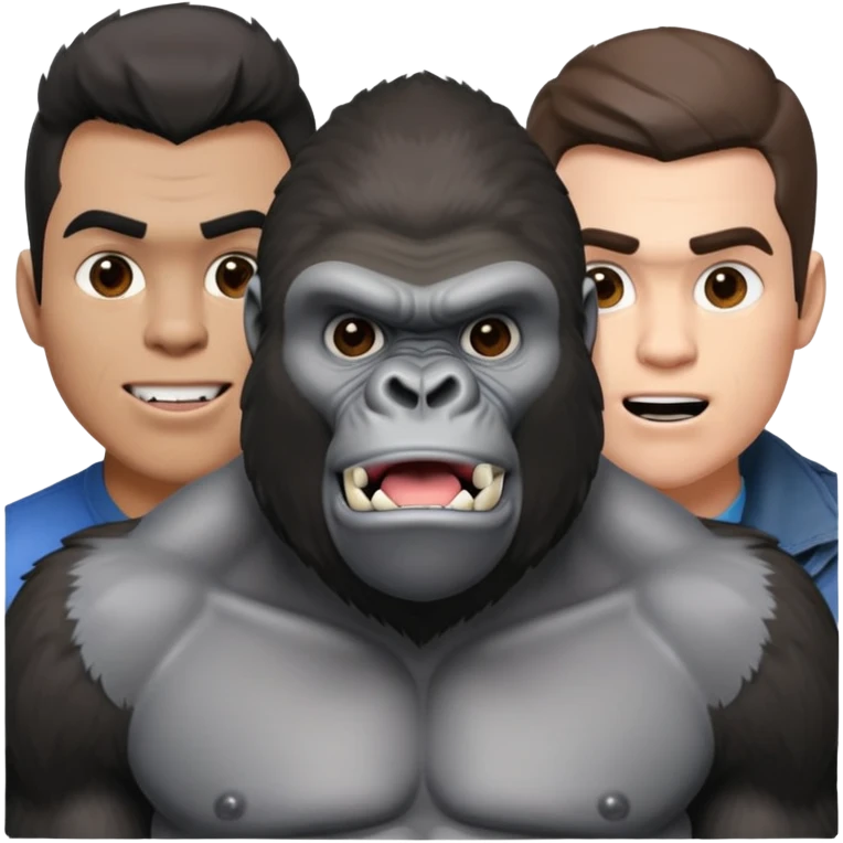 a sigma mewing named me and a gorrikla getting mewed on by the sigma the gorrila name is lance gaco emoji