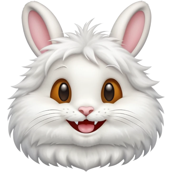 Cute rabbit with teeth emoji emoji