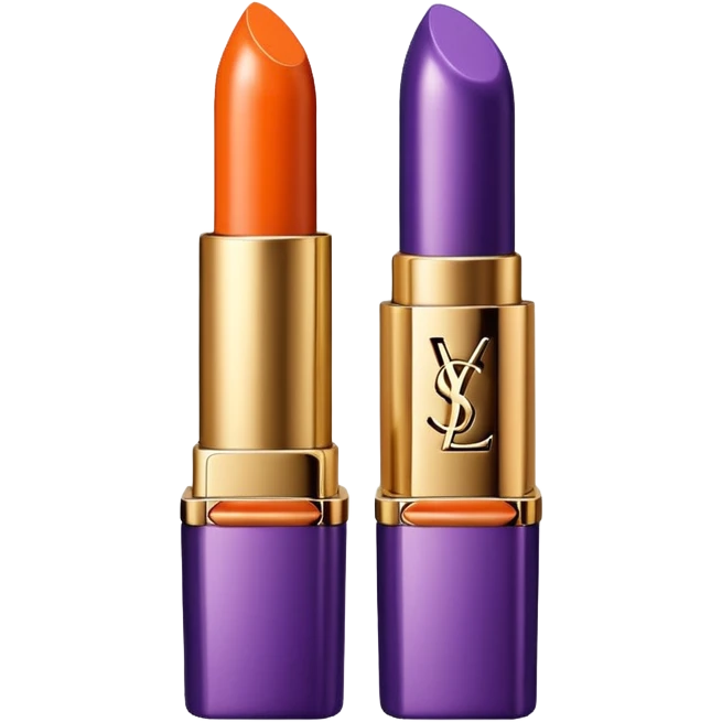 Ysl lipstick with lila orange shells  emoji