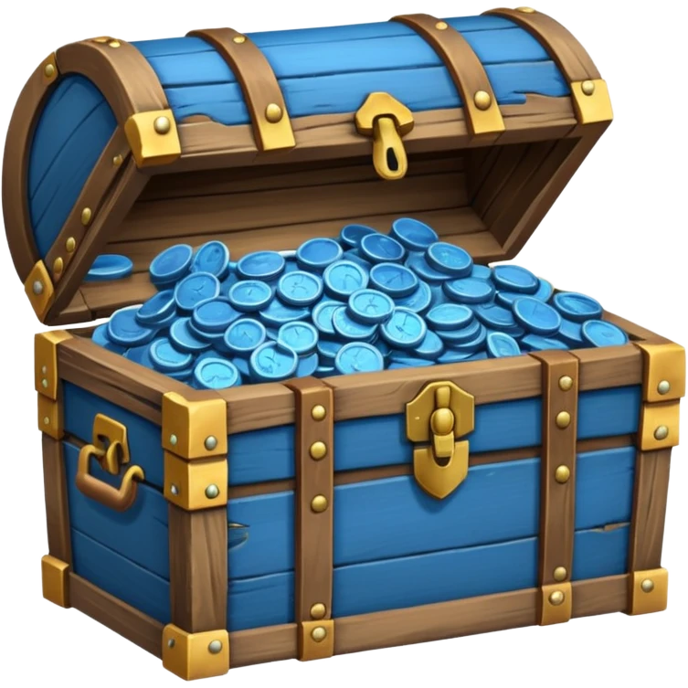 teasure chest of blue coins emoji