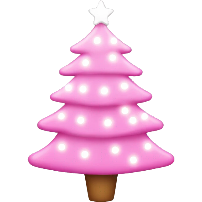 pink Christmas tree with white lights emoji