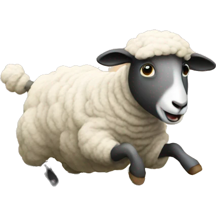 a sheep jumping over a fence emoji