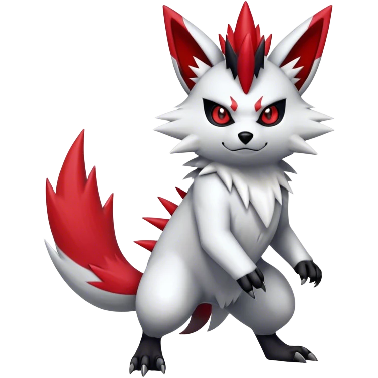 Epic Shiny Cool Edgy Punk Zangoose-Zorua-Pokemon-fakemon-hybrid-animal Full Body  emoji