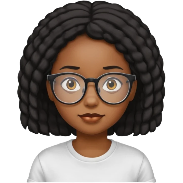  Black girl with glasses emoji
