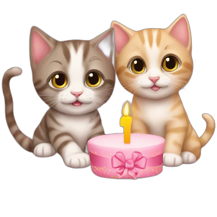 two kitten best friends birthday emoji