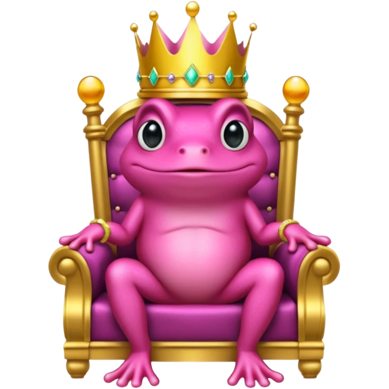 pink frog in royal outfit emoji