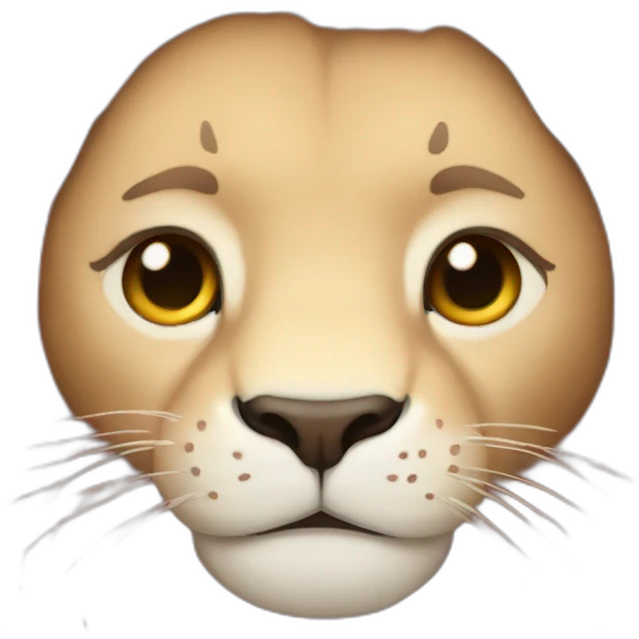 blush lion emoji