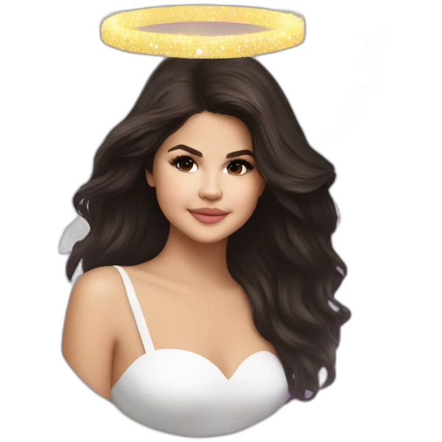 selena gomez with angel halo emoji