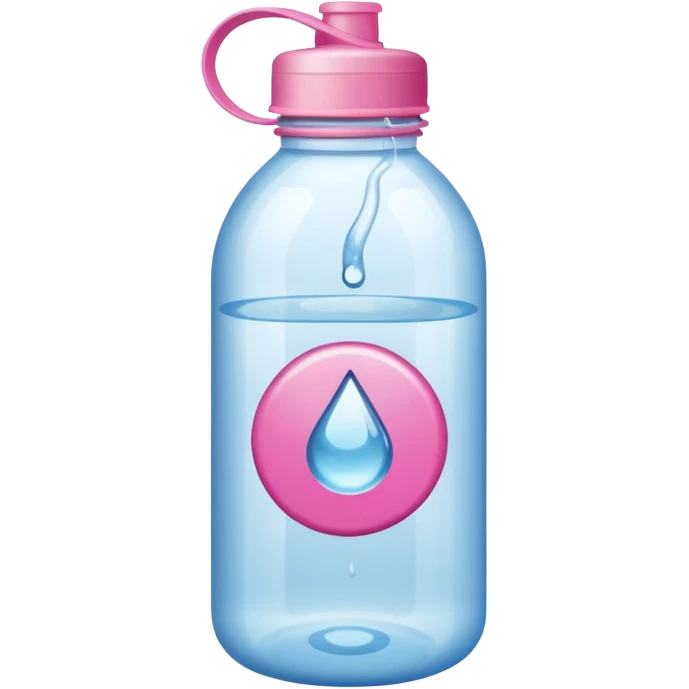 water bottle pink tag emoji