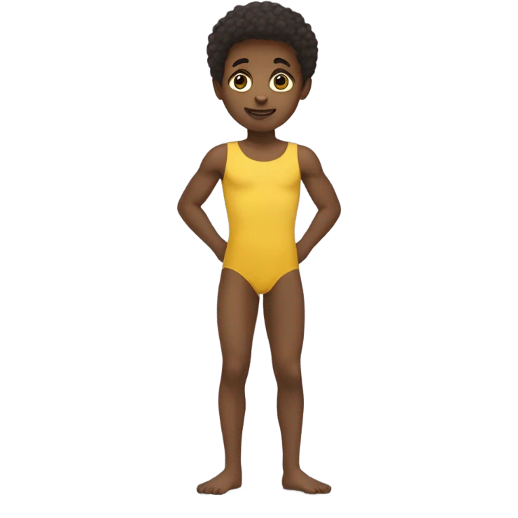 african american boy in yellow leotard emoji