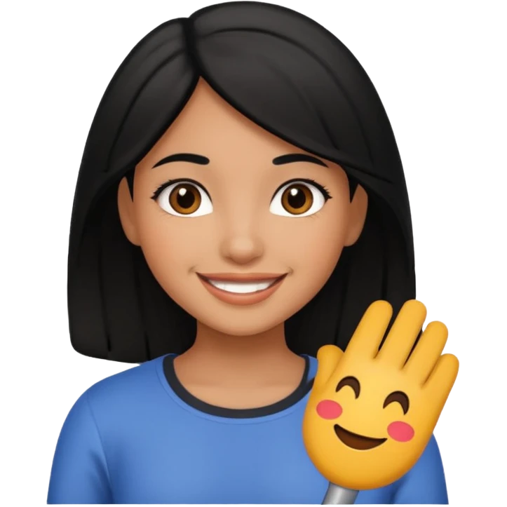hispanic kid, girl with black hair emoji
