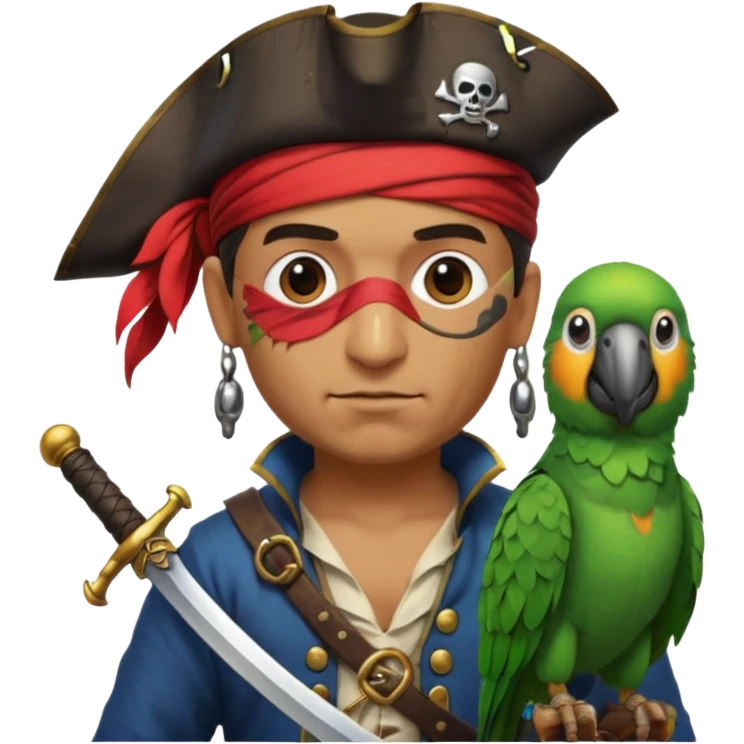pirate and parrot emoji