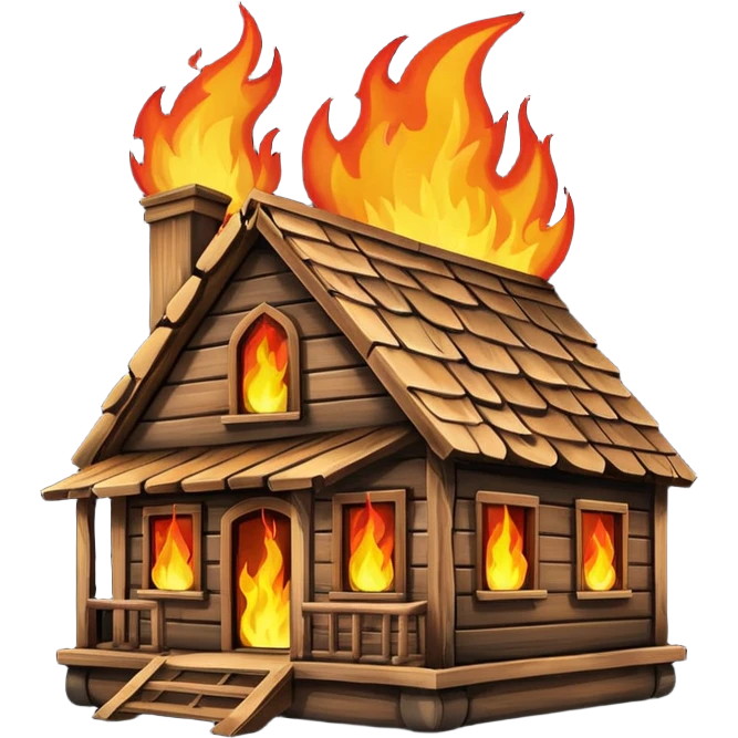 poor house on fire emoji