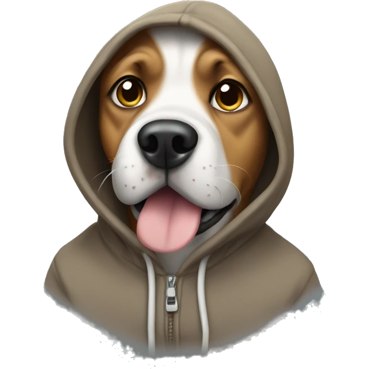 Dog wearing a hoodie emoji