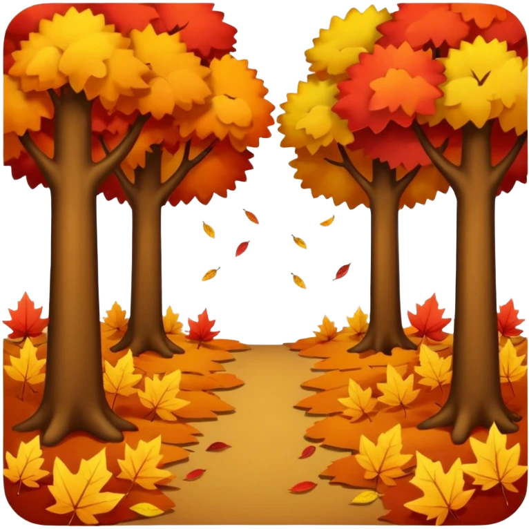 Small forest and leaves falling from the trees.  emoji