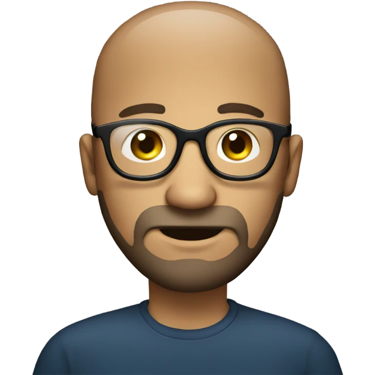 Man with circle beard glasses and ipad emoji