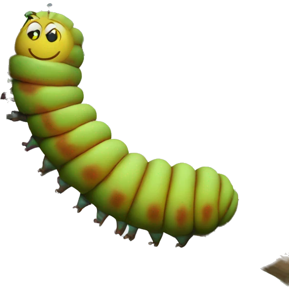 Caterpillar on a branch emoji