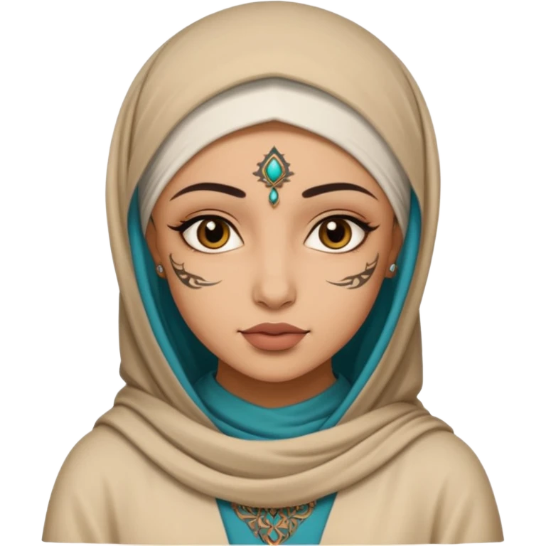 arab ancient GIRL with tatooed niquab emoji