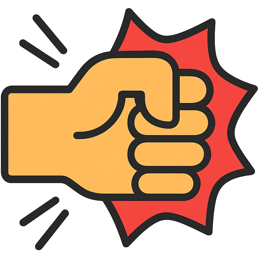 punch icon with color outline and black outlines emoji