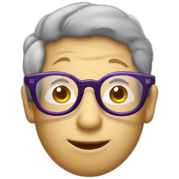 eggplant with thick frame glasses emoji