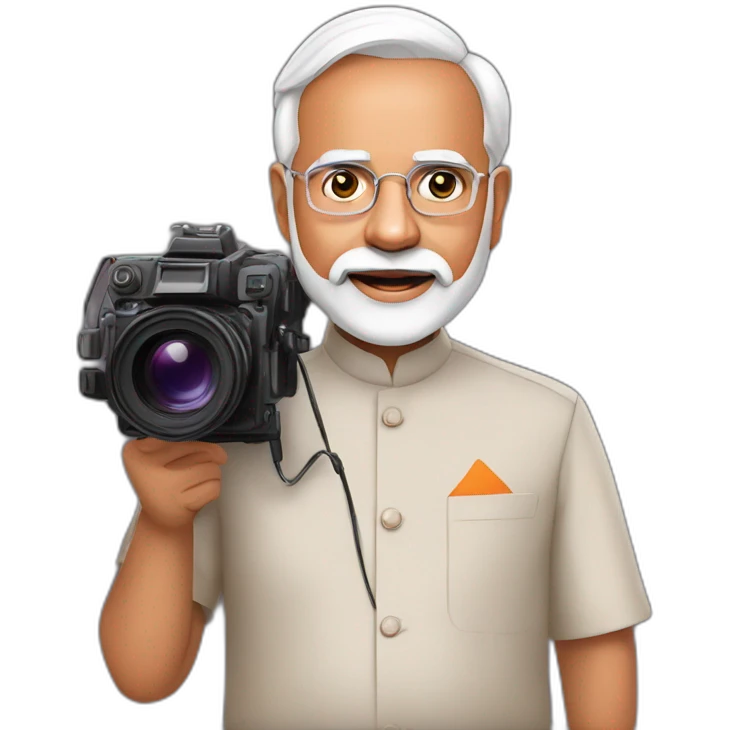 Narendra Modi as a cameraman emoji