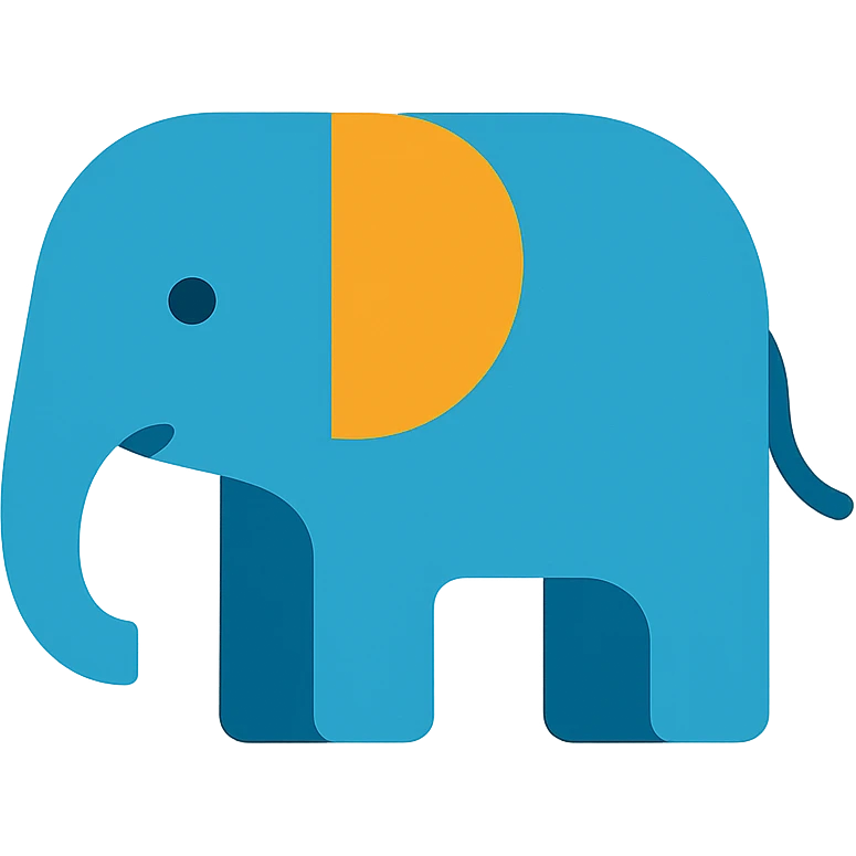 Flat design style elephant emoji