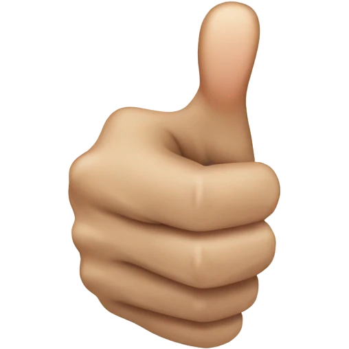 Distorted thumbs up agreeing emoji
