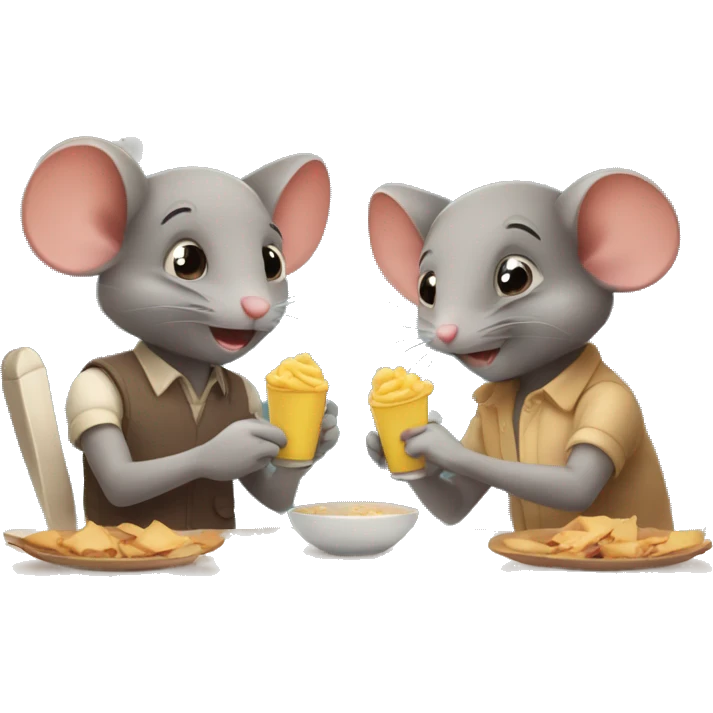 two cute mice on a date  emoji