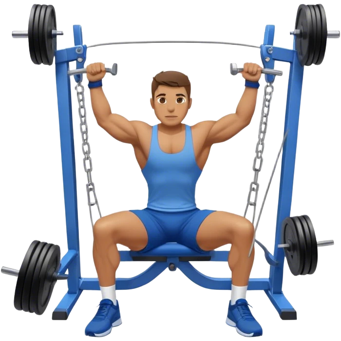 back view of man with blue shorts doing seated cable-rows machine exercise emoji