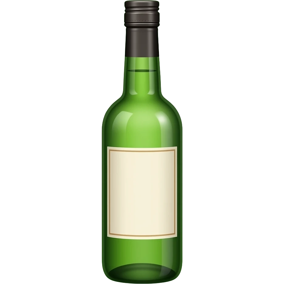 hazme una botella de alcohol, con fondo verde emoji