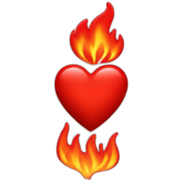red heart with red flames emoji