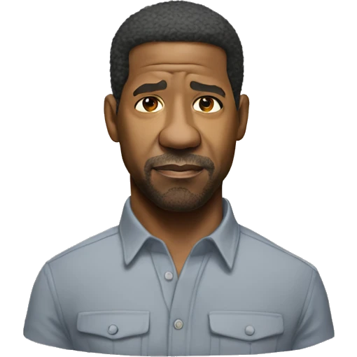 hyper realistic denzel washington wearing shirt emoji