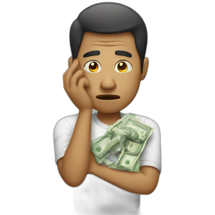 upset man with money emoji