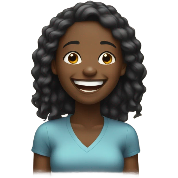 Black girl laughing  emoji
